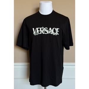Versace Print Cotton Jersey T-Shirt Black/White 4XL 1014427 NWT